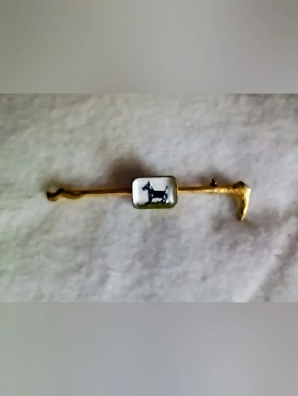 Gold Tone Scottie Dog Motif Brooch